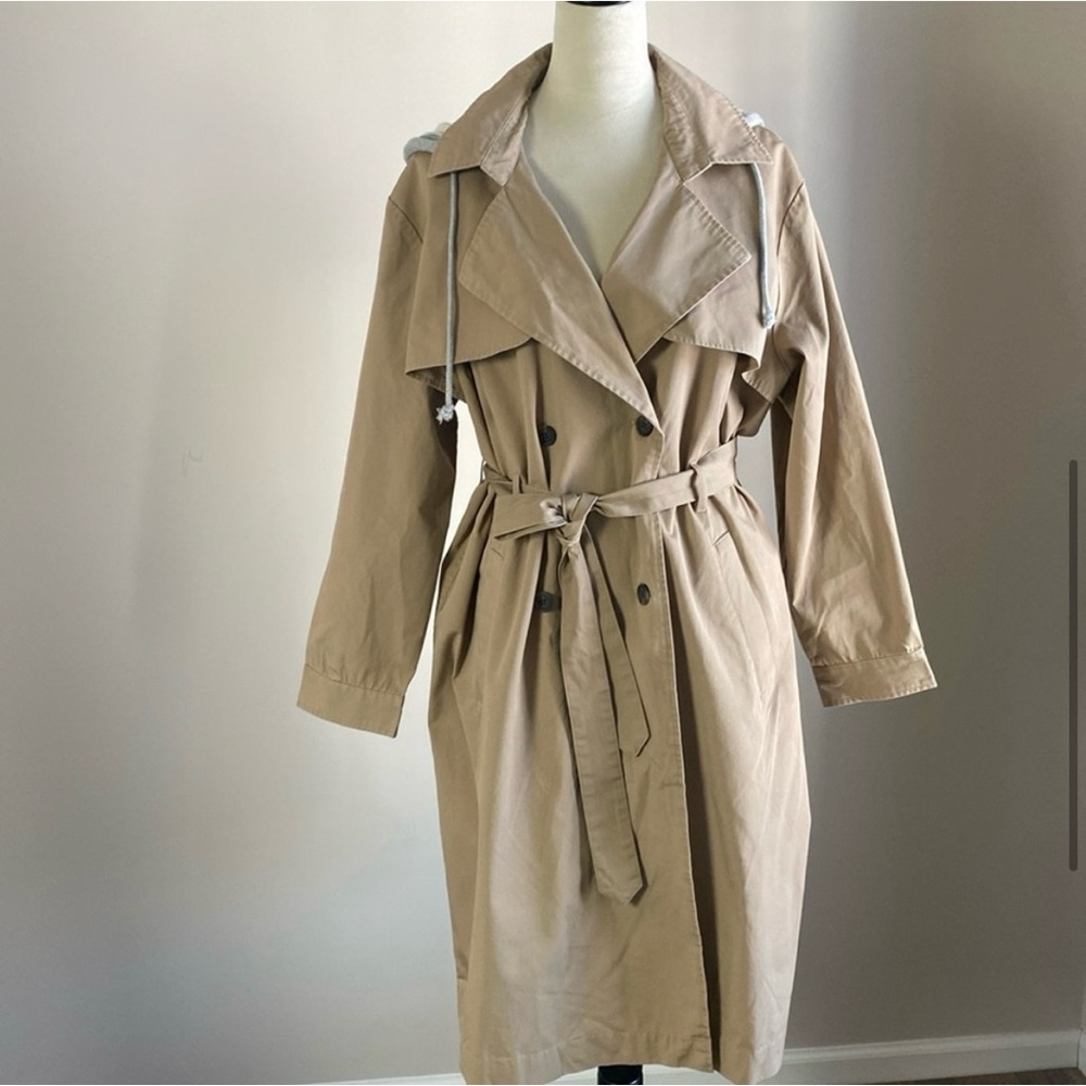 POPSUGAR Hooded Chambray Trench Coat - Picture 3 of 8